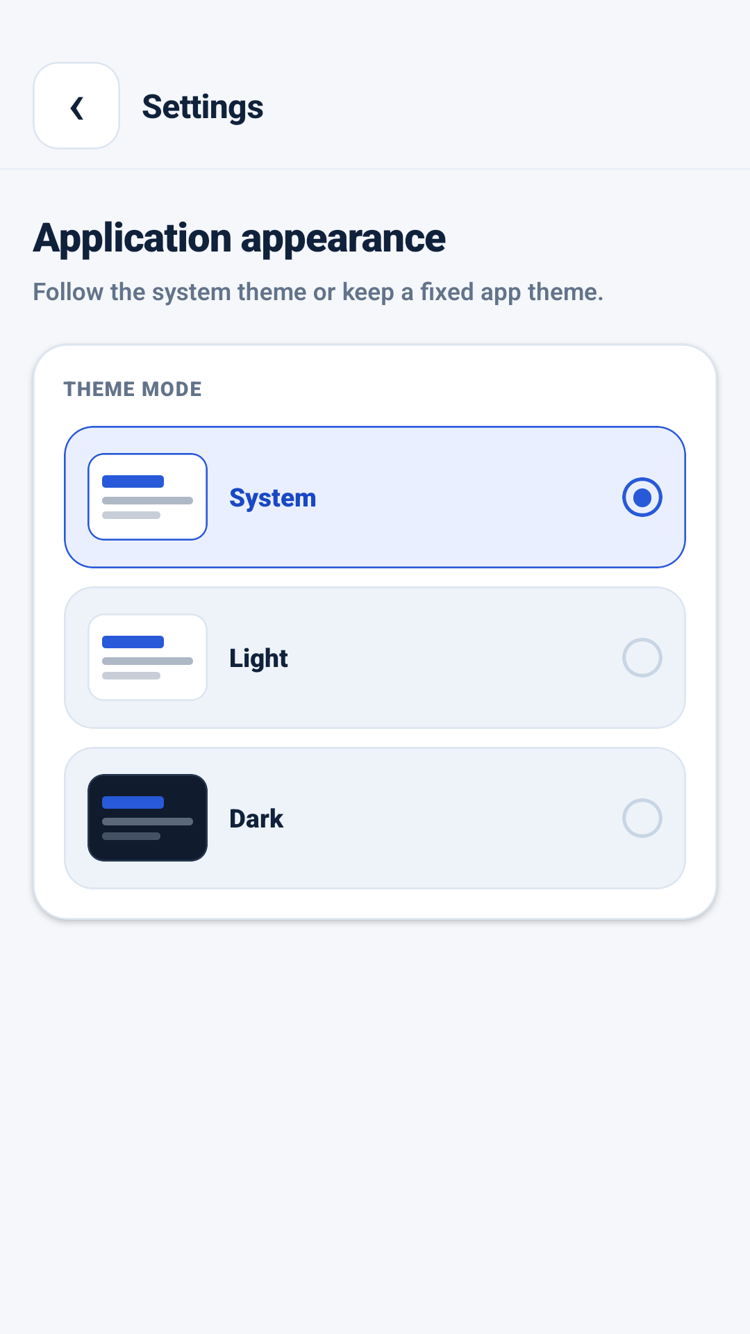 Tetapan tema AppMetrica Viewer